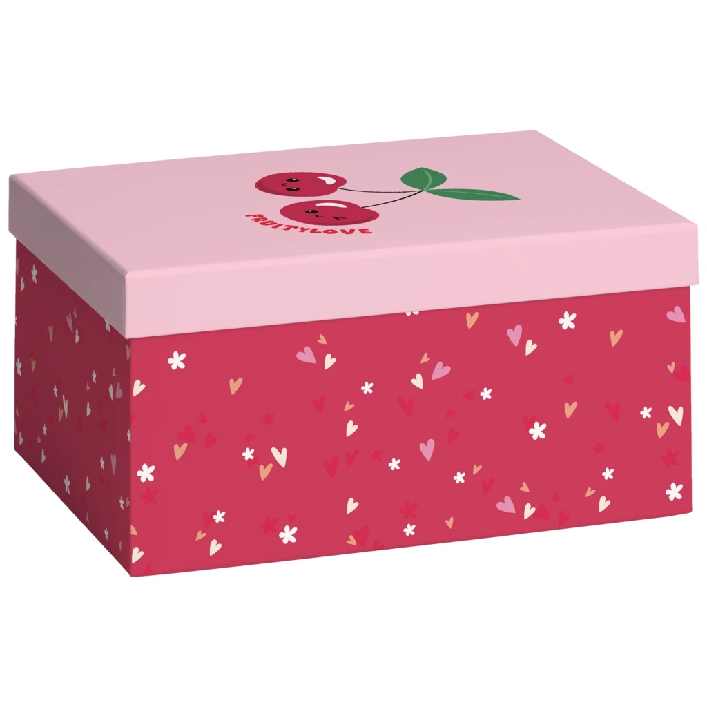 Geschenkbox „Yumi“ | 16,5×12×24 cm, 120 g/m², rosa/kirschrot