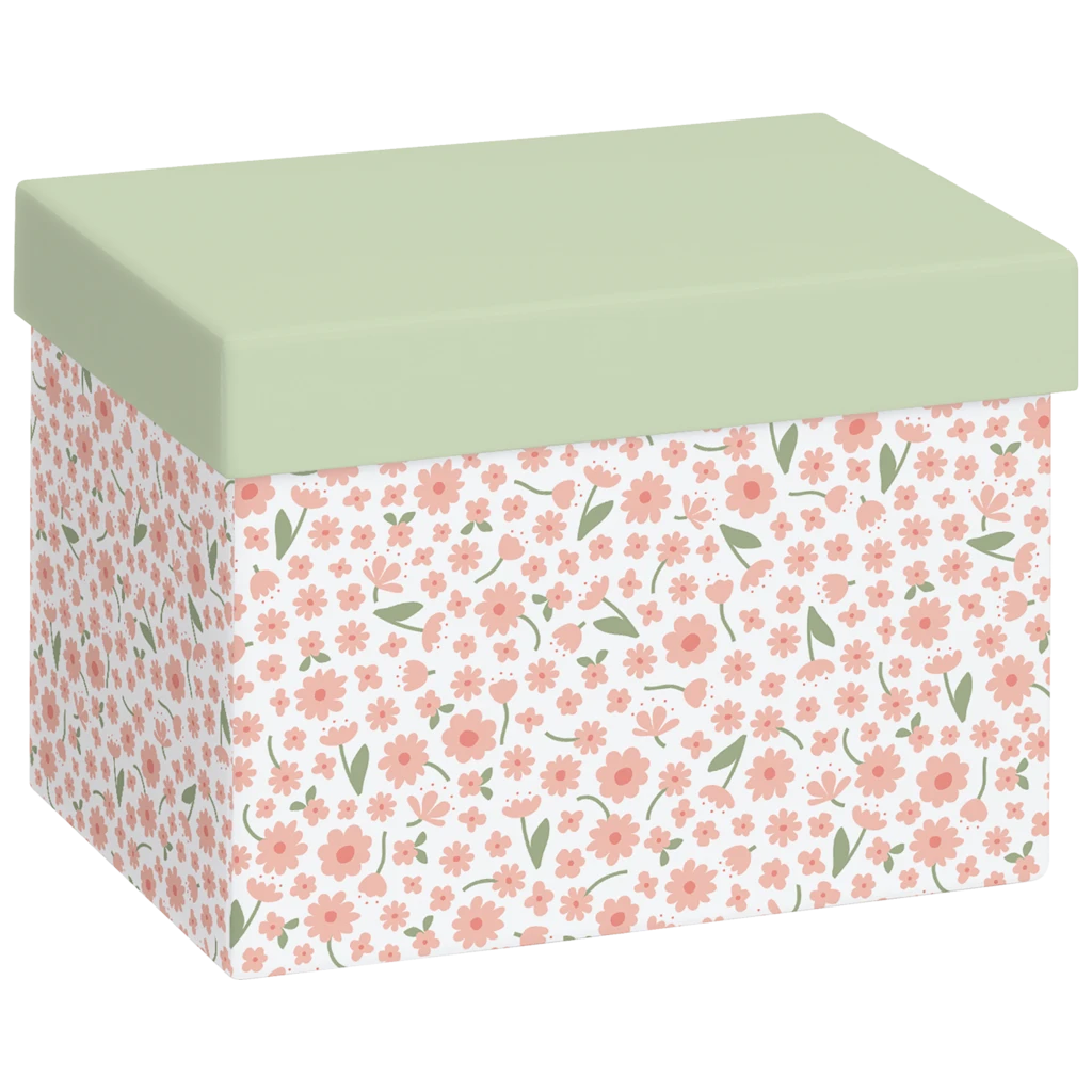 Geschenkbox „Samia“ | 12×12×16,5 cm, 120 g/m², weiß/hellgrün
