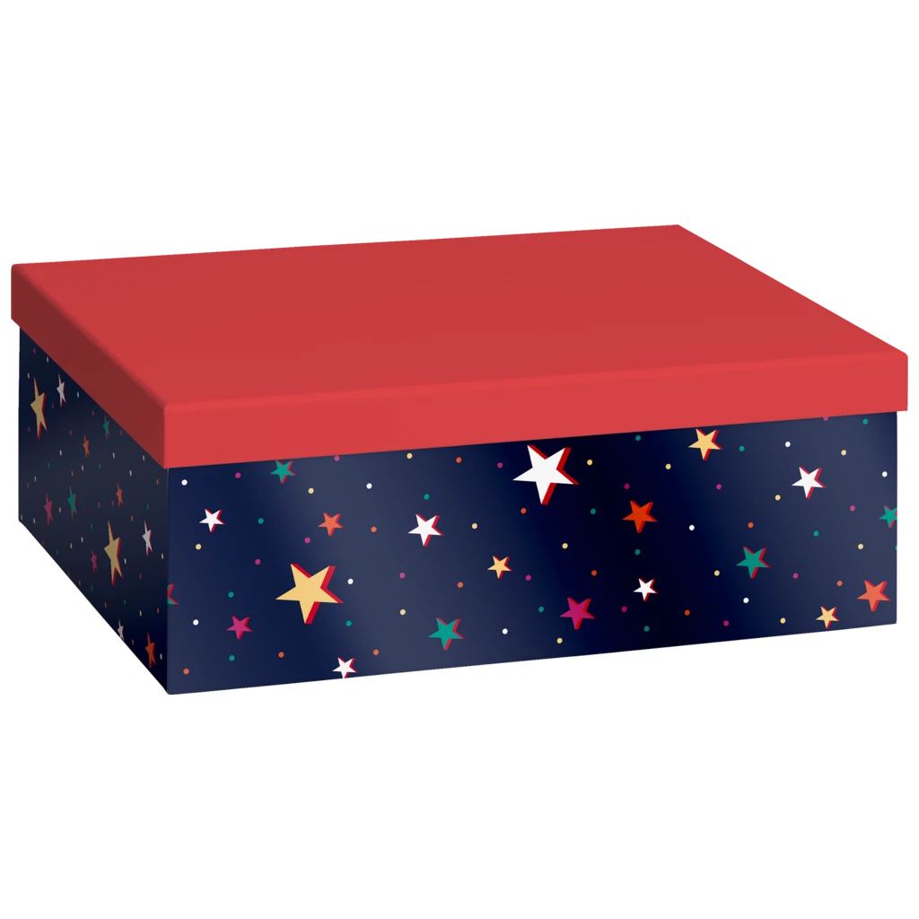 Geschenkbox „Starlett“ | 24×12×33 cm, 120 g/m², rot/dunkelblau