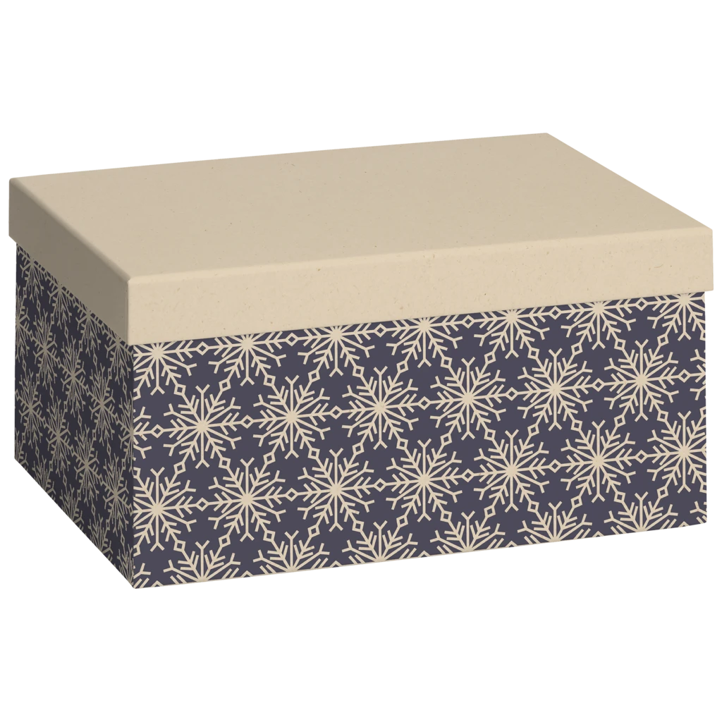 Geschenkbox „Isobel“ | 16,5×12×24 cm, 160 g/m², dunkelblau/hellbraun