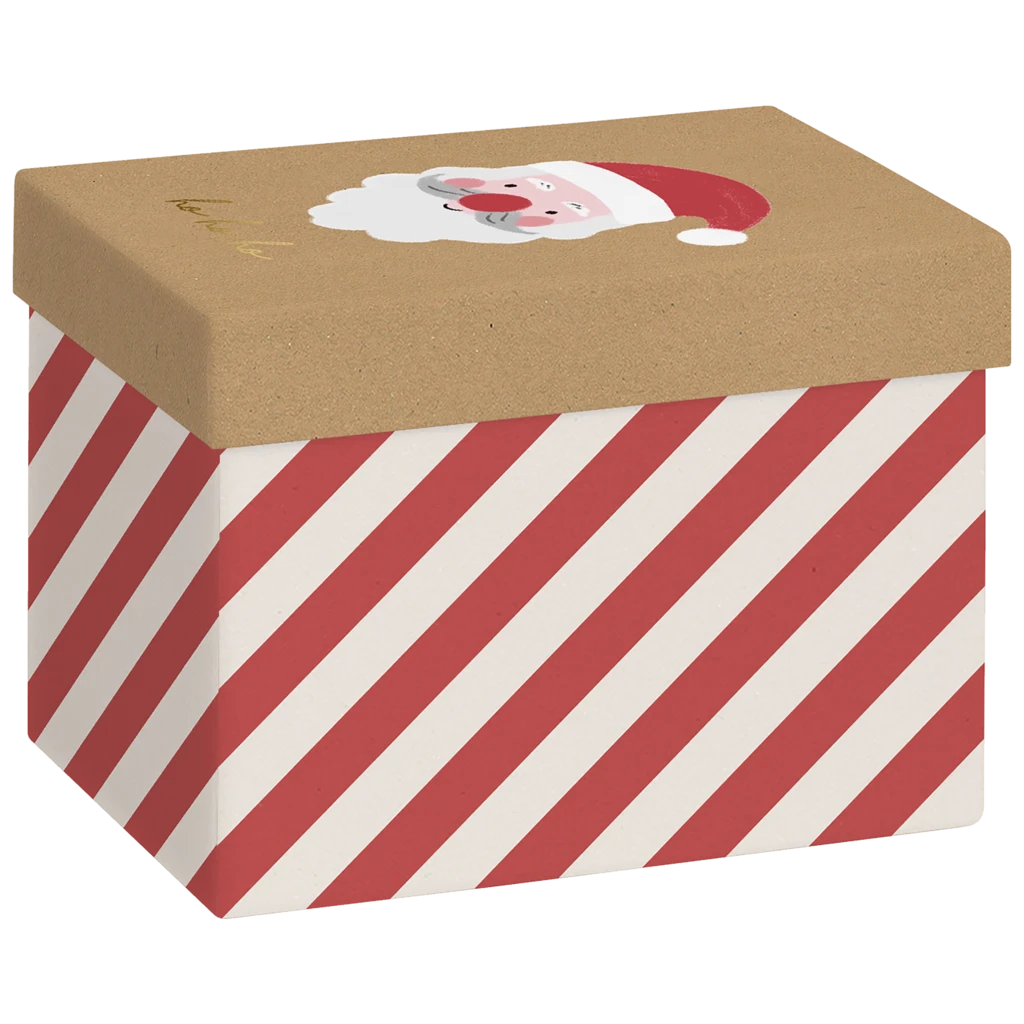 Boîte cadeau | 12×12×16,5 cm, 120 g/m², rouge/marron