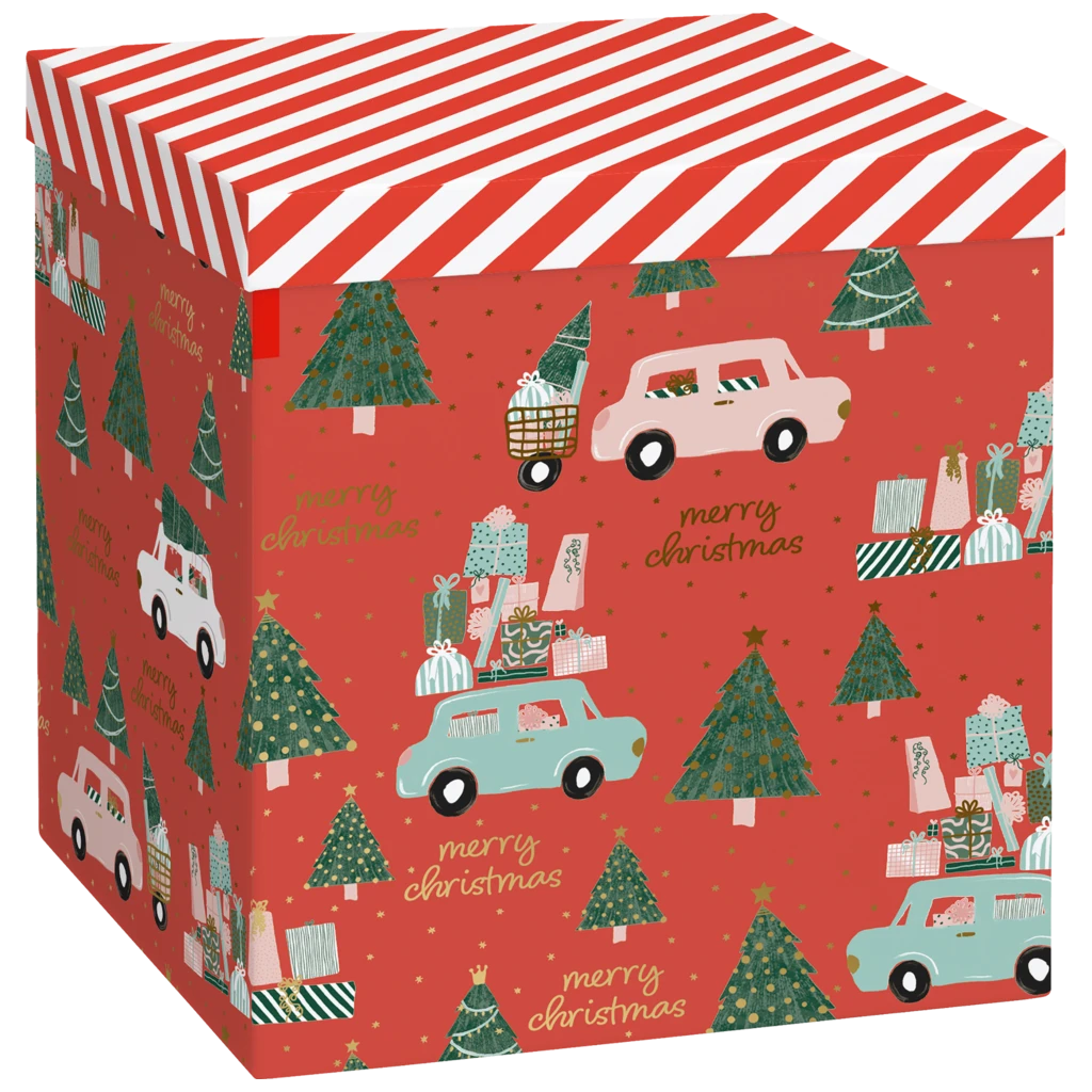 Geschenkbox „Anette“ | 23×24×23 cm, 120 g/m², rot