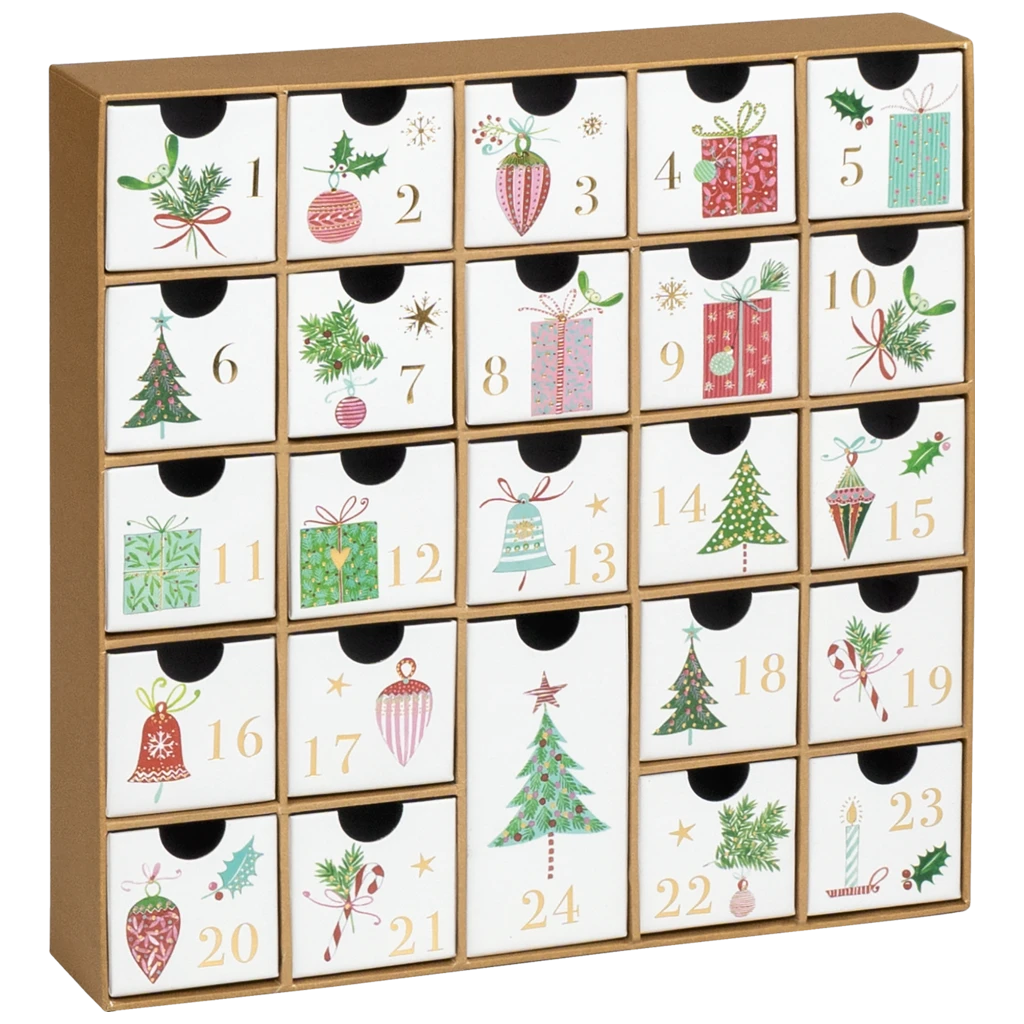 Adventskalender „Inge“ | weiß/gold
