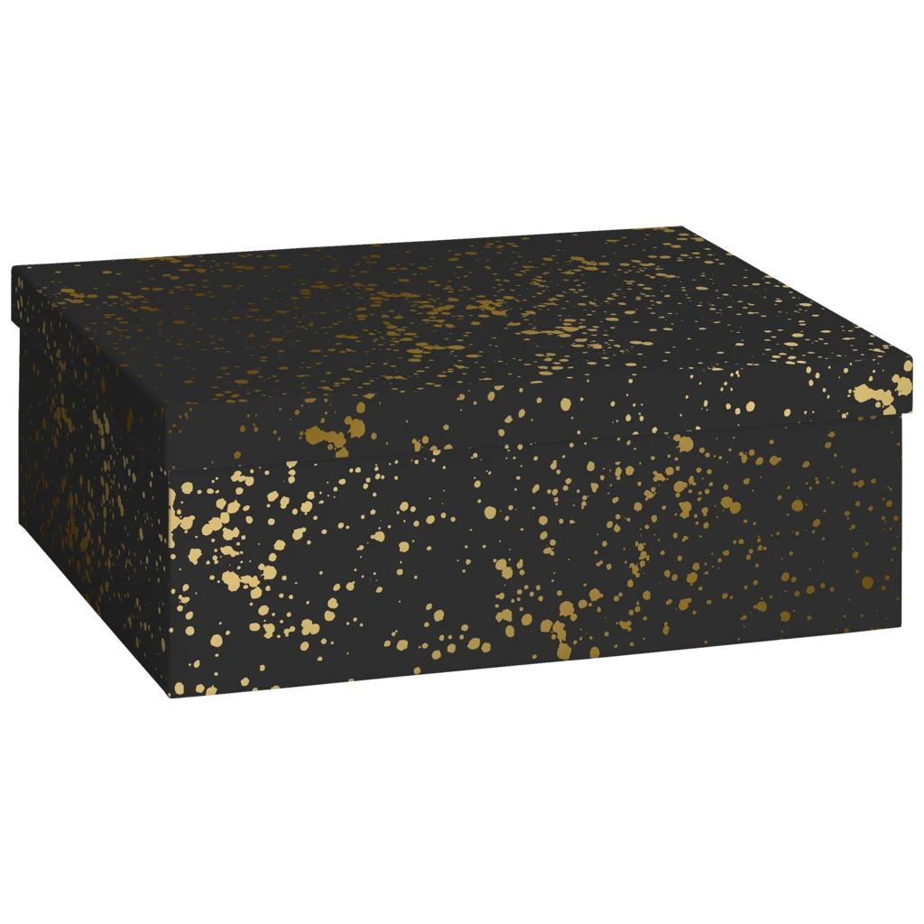 Boîte cadeau « moucheté » | 24×12×33 cm, 120 g/m², noir
