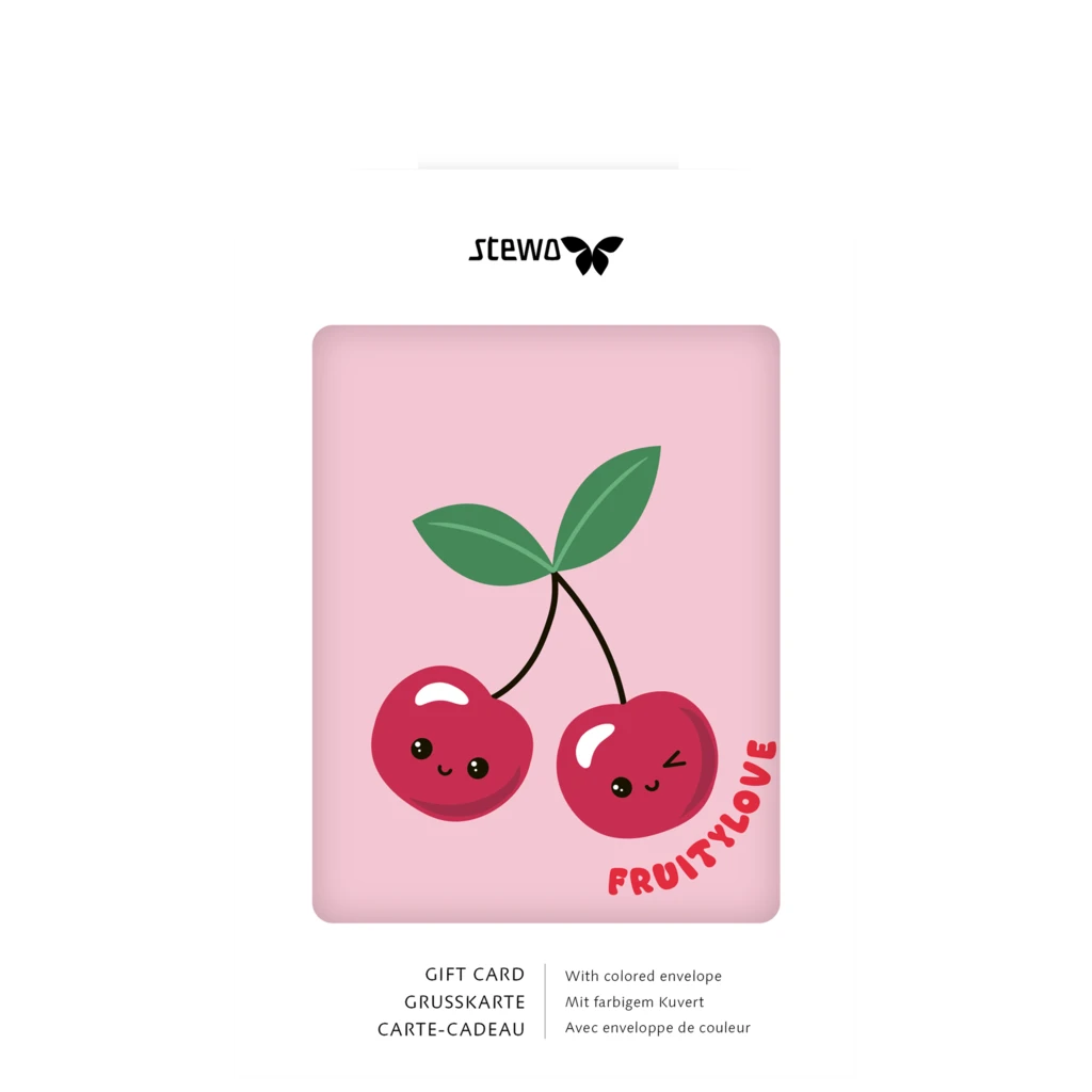 Grußkarte „Yumi“ mit passendem Briefumschlag | A6, rosa/kirschrot