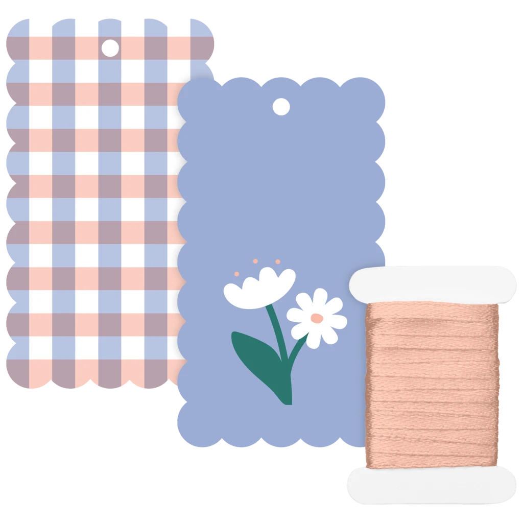 Geschenkanhänger-Set „Samia“ | lachs/himmelblau