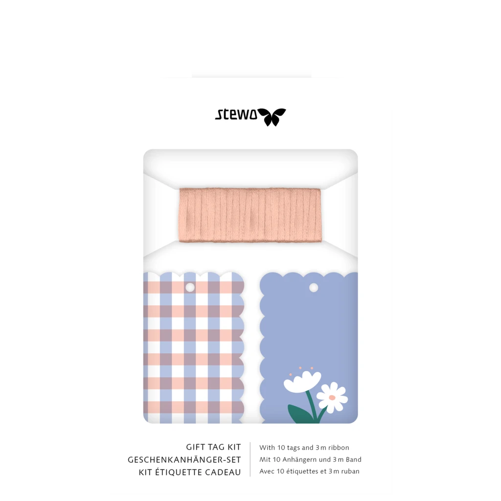 Geschenkanhänger-Set „Samia“ | lachs/himmelblau