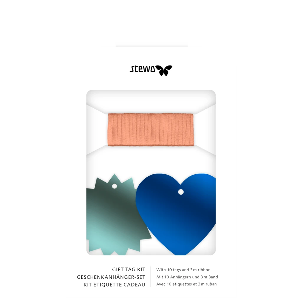 Geschenkanhänger-Set „Naoki“ | blau/kobaltgrün