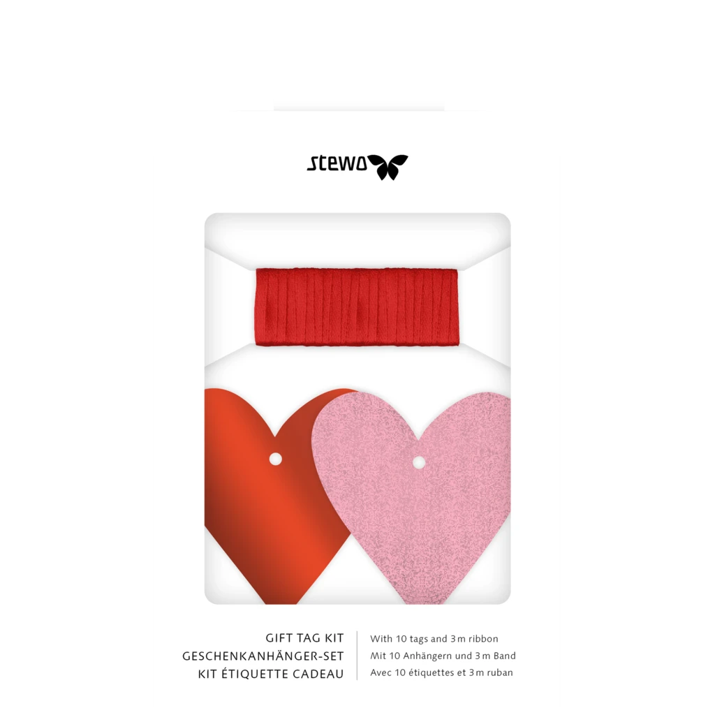 Geschenkanhänger-Set „Amaia“ | rosa/rot