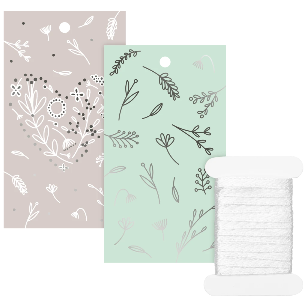 Geschenkanhänger-Set „Eldana“ | beige/mintgrün