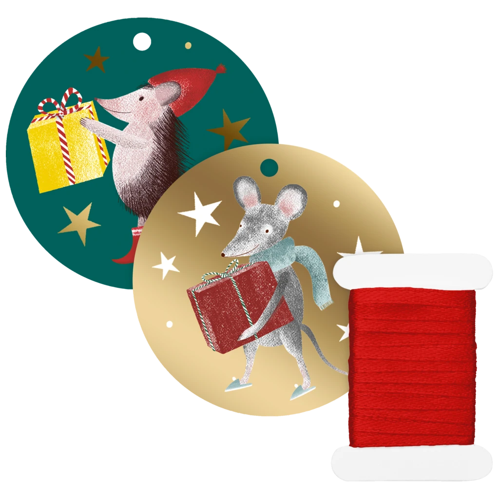 Geschenkanhänger-Set „Melin“ | dunkelgrün/gold