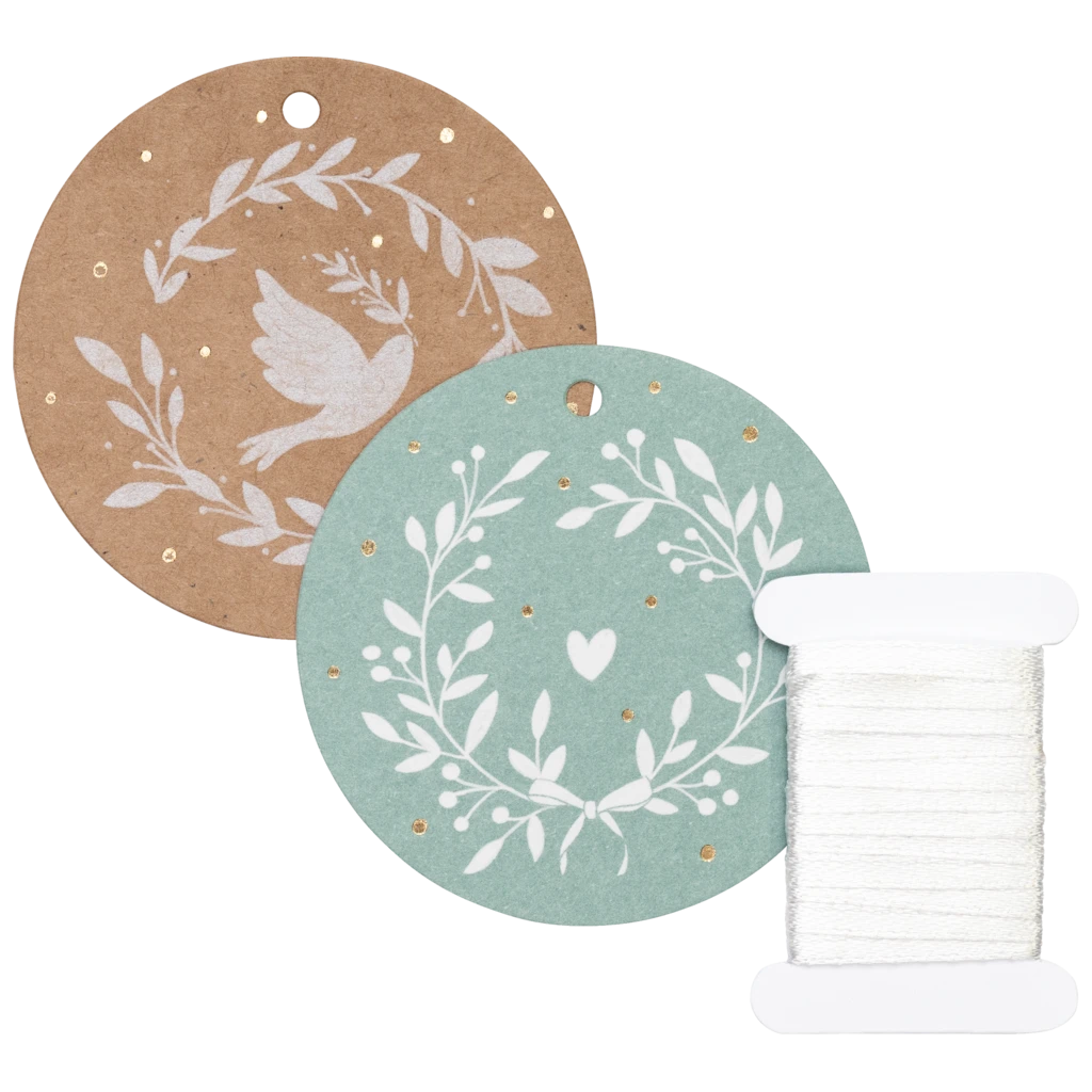 Geschenkanhänger-Set „Avi“ | türkis/braun