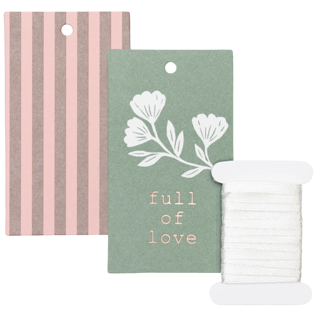 Geschenkanhänger-Set „Olena“ | rosa/salbei