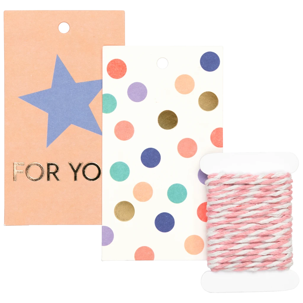 Geschenkanhänger-Set „Giada“ | pfirsich/mehrfarbig