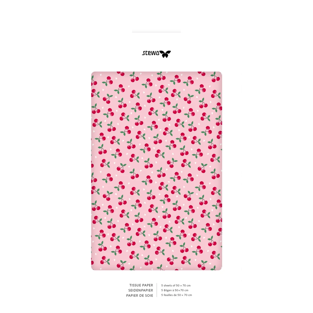 Seidenpapier „Chera“ | 50×70 cm, 30 g/m², pink, 5 Stück