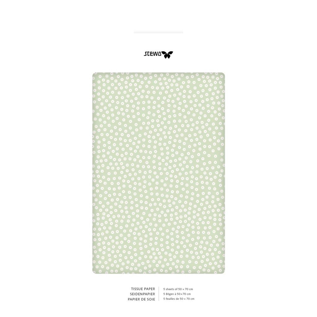 Seidenpapier „Sissi“ | 50×70 cm, 30 g/m², hellgrün, 5 Stück