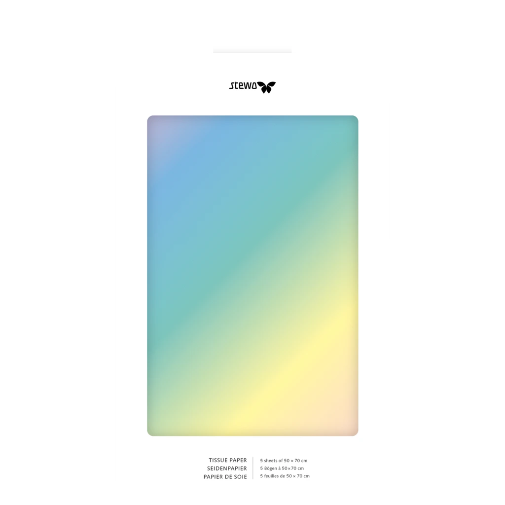 Seidenpapier „Prisma“ | 50×70 cm, 30 g/m², regenbogen, 5 Stück