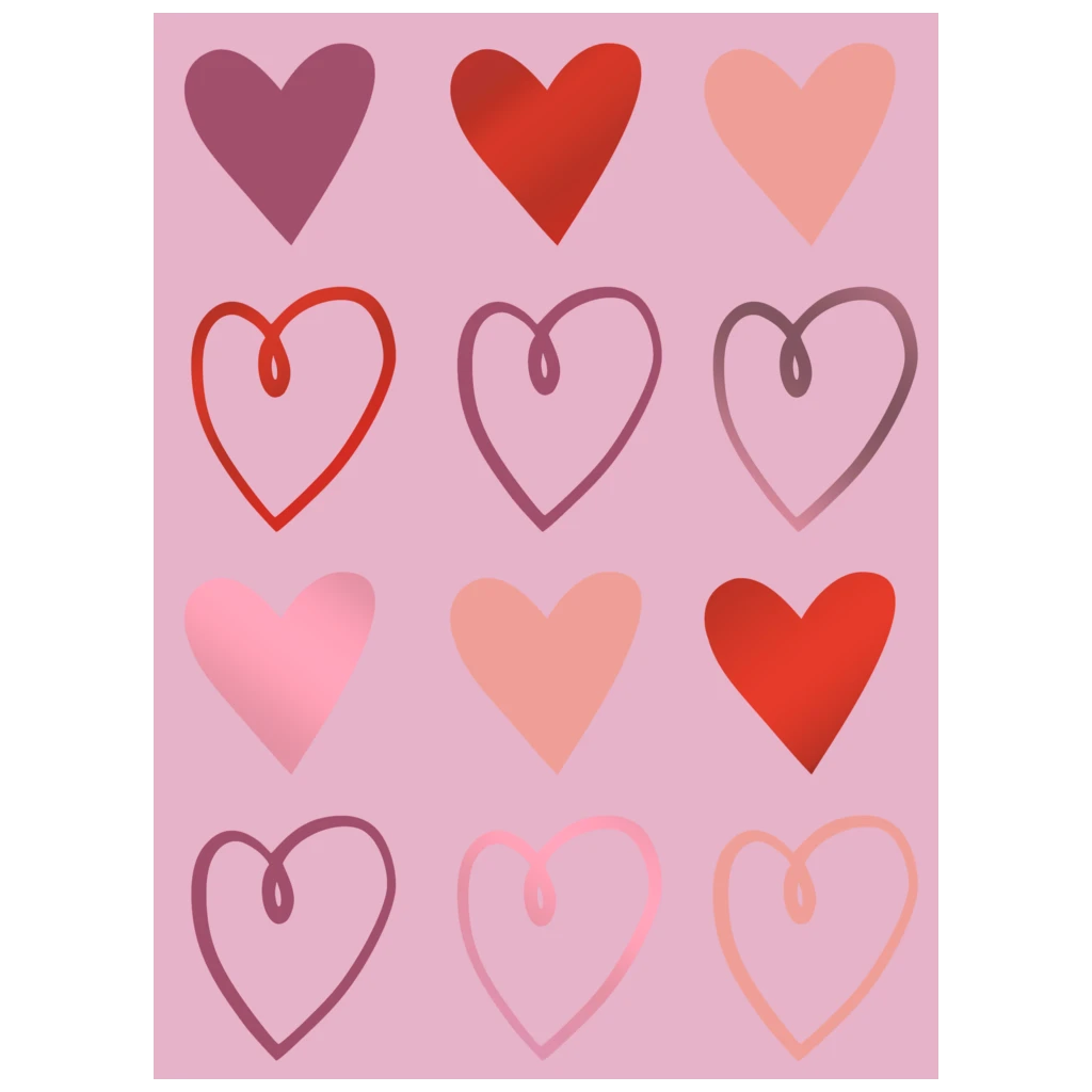 Aufkleber Bogen „Amaia“ | 110×150 mm, rosa/rot, 4 Blatt