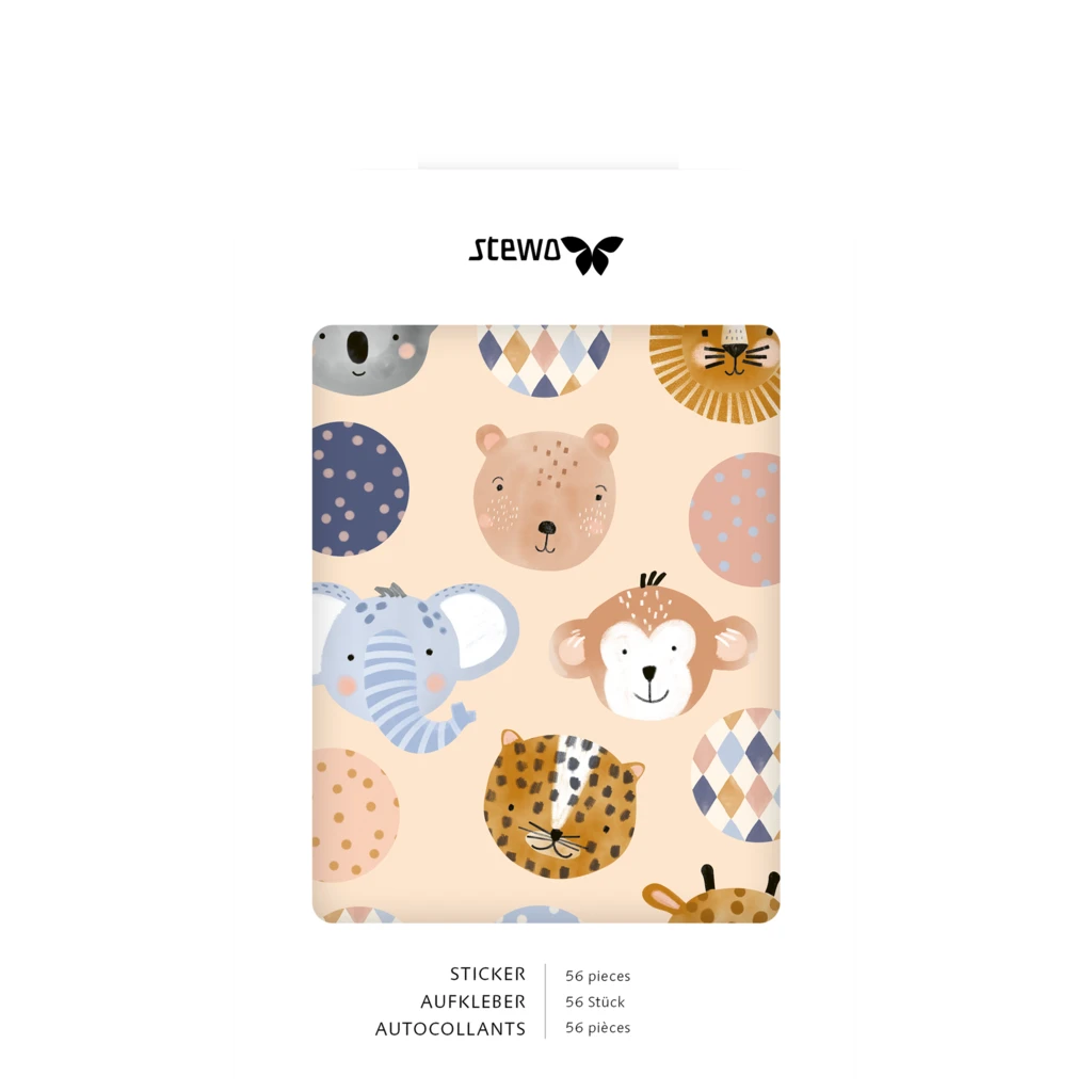 Aufkleber Bogen „Buba“ | 110×150 mm, dunkelbeige, 4 Blatt