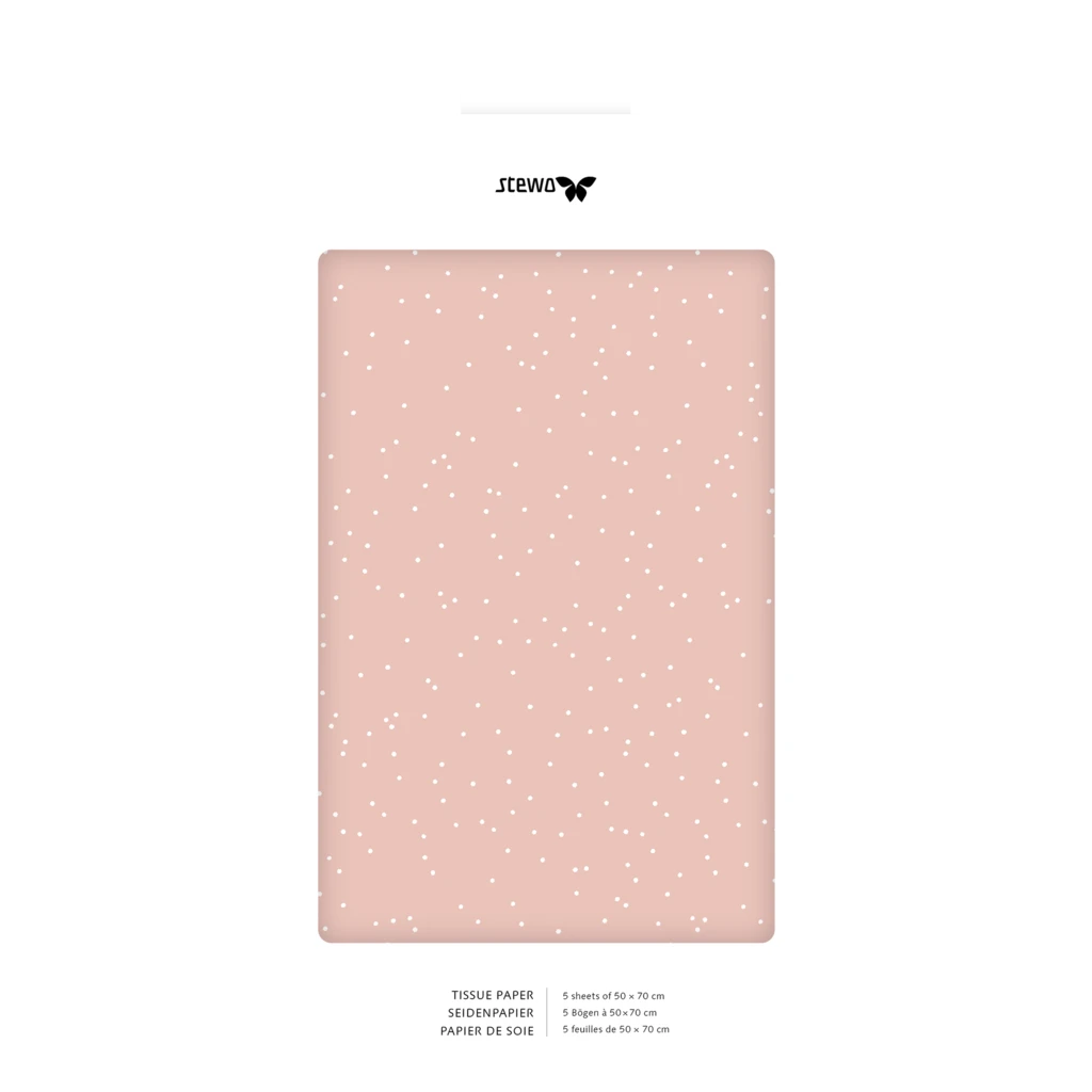 Seidenpapier „Yvie“ | 50×70 cm, 30 g/m², altrosa, 5 Stück