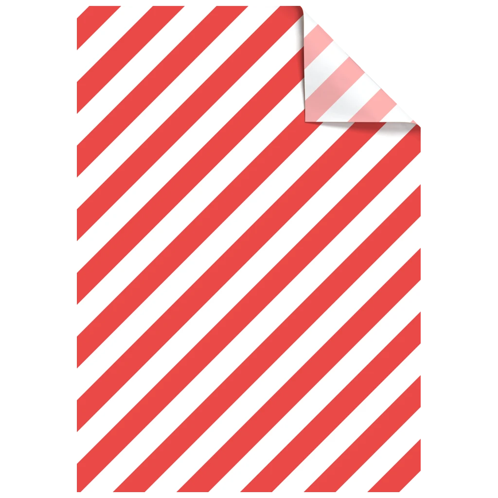 Seidenpapier „Stribe 2“ | 50×70 cm, 30 g/m², weiß/rot, 5 Stück