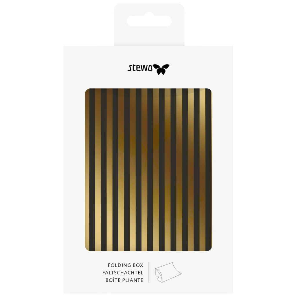 Faltschachteln „Sprenkel“ | 10×11×2,5 cm, 210 g/m², schwarz/gold, 3 Stück