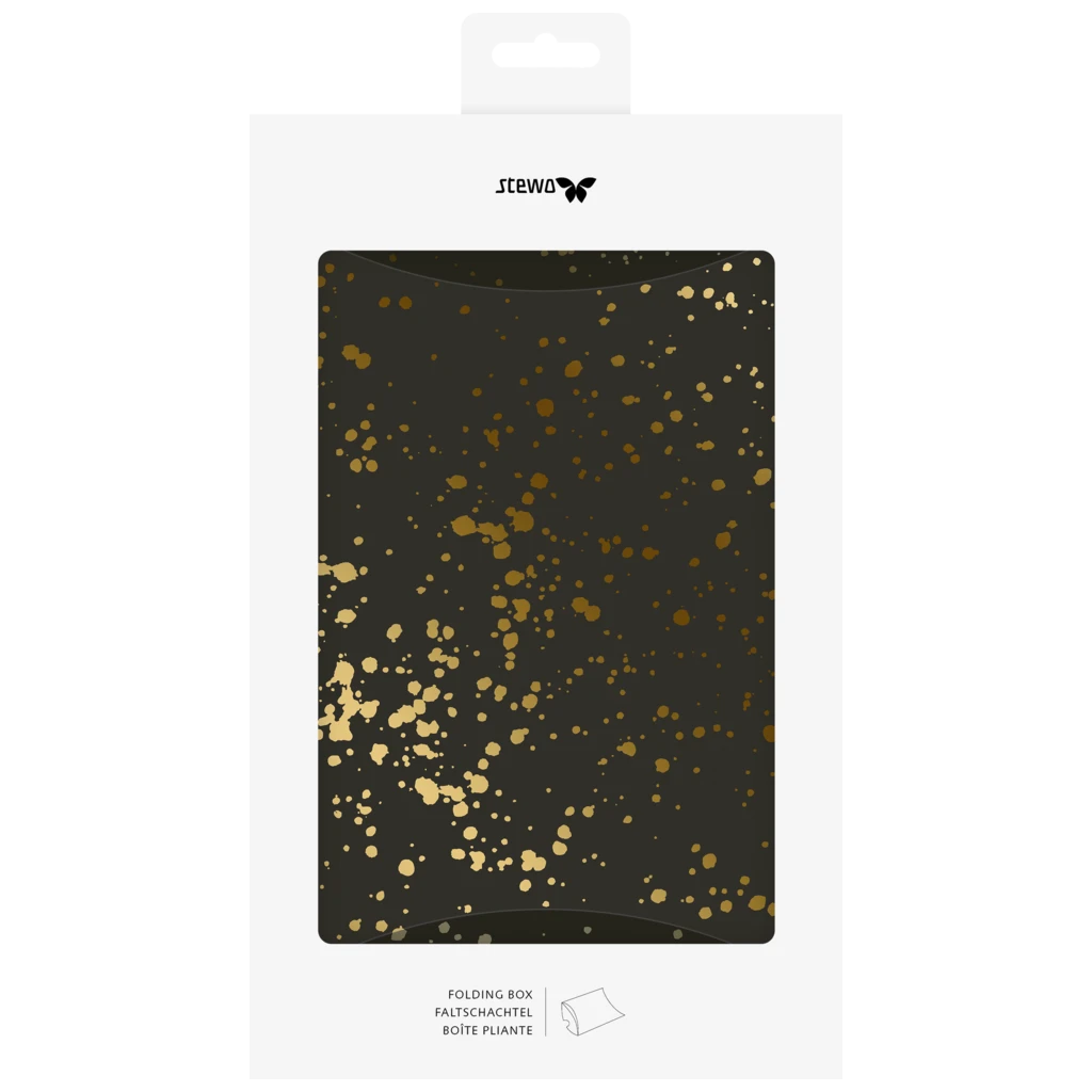 Faltschachteln „Sprenkel“ | 16×4×19,5 cm, 210 g/m², schwarz, 3 Stück