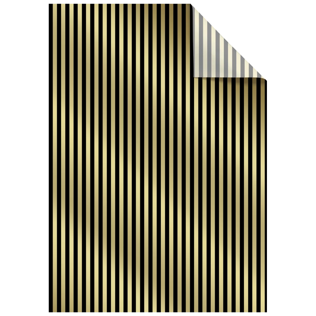Seidenpapier „Linial“ | 50×70 cm, 30 g/m², schwarz/gold, 5 Stück