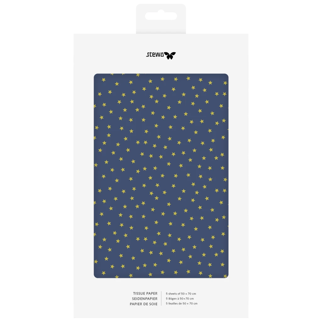 Seidenpapier „Stalletta“ | 50×70 cm, 30 g/m², dunkelblau, 5 Stück