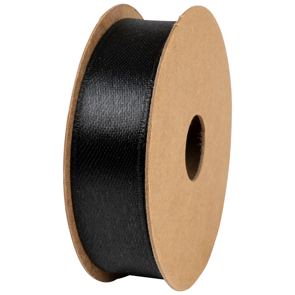Geschenkband | Satin Polyester, 15 mm × 4 m, schwarz