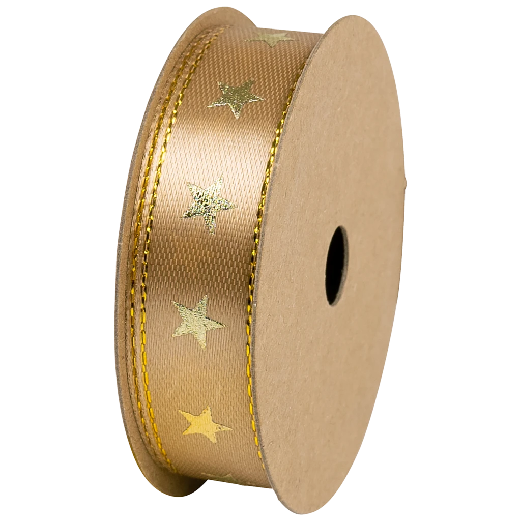 Geschenkband | Satin Polyester, 15 mm × 3 m, hellbraun