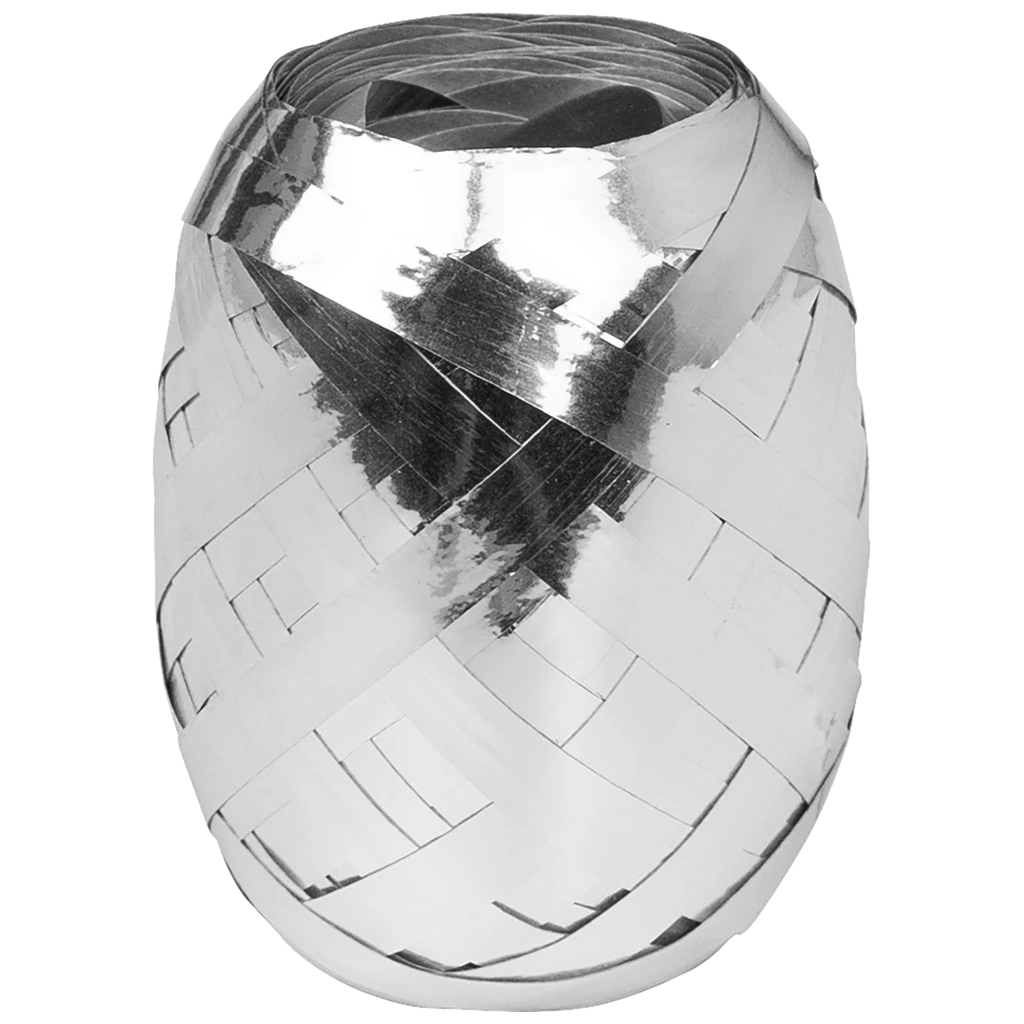 Ruban cadeau | polypropylène, 5 mm × 20 m, argent