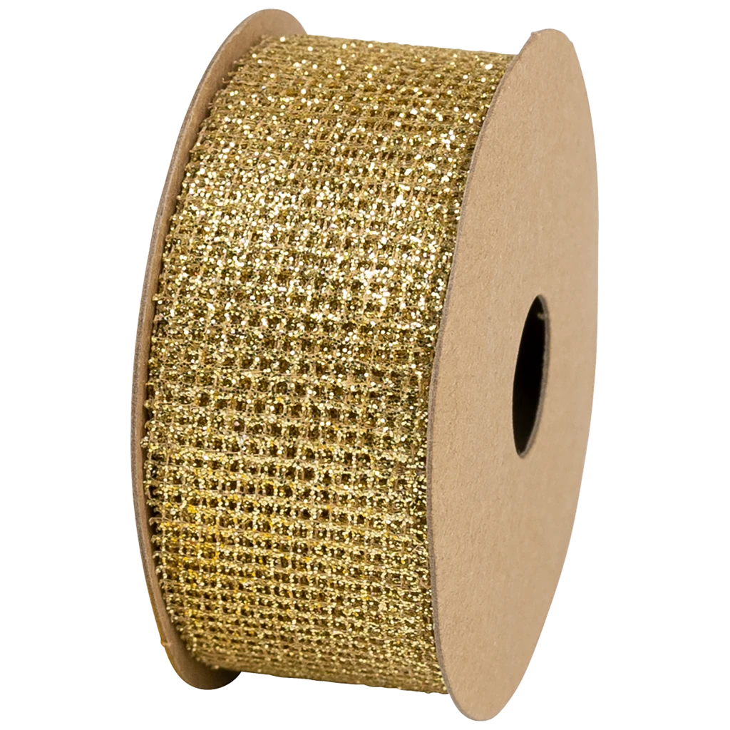 Geschenkband | Polyester, 25 mm × 5 m, gold
