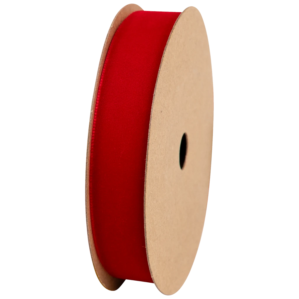 Geschenkband | Samt Polyester, 15 mm × 3 m, rot