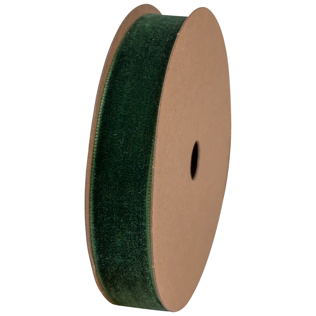 Geschenkband | Samt Polyester, 15 mm × 3 m, dunkelgrün