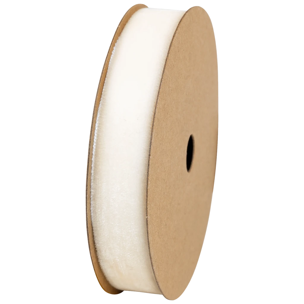 Geschenkband | Samt Polyester, 15 mm × 3 m, weiß